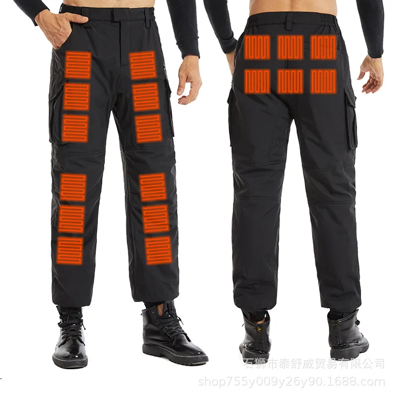 الشتاء الرجال 18 منطقة ساخنة السراويل USB بالطاقة السراويل يندبروف السراويل الذكية التحكم في درجة الحرارة دراجة نارية ركوب التزلج