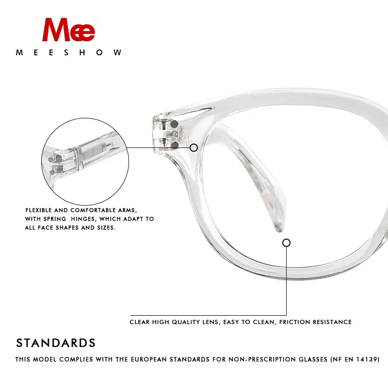 Meeshow Crystal Bio Based Reading Glasses Anti blue ray eyeglasses Style Quality Men Women blue light blocking presbyopia 1513