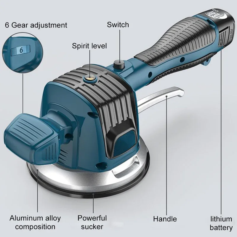Tile Vibrator Tiling Machine Powerful Adjust Tiles Floor Plaster Laying Machine Automatic Leveling Plastering Tool With Battery