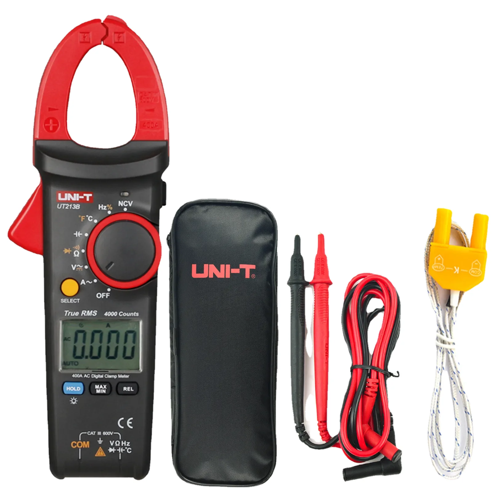 

UNI-T UT213B 400A Digital Clamp Meters Voltage Resistance Capacitance Multimeter Temperature Auto Range Multimetro Diode TrueRMS