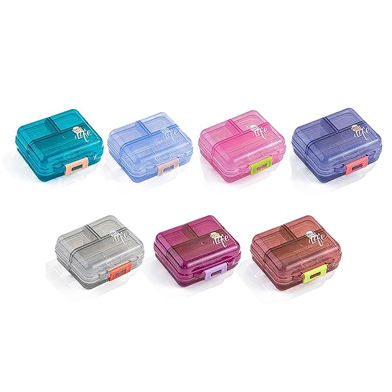 Seven Day Travel Mini Portable Medicine Box Multi Grids Sealed Medication Pills Storage Box Jewelry Storage Box Moisture-proof