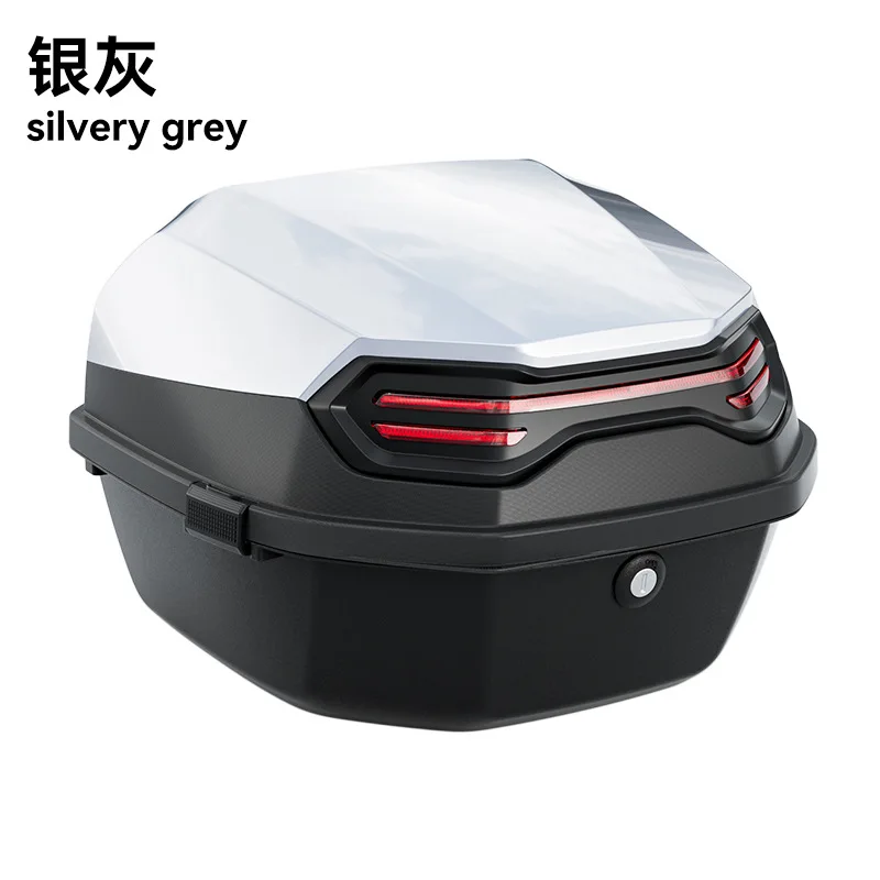 Motorcycle Tail Box Scooter Boots Trunk Cool ABS+PP Solid Case For Full Helmet Storage Organizer Box Tail Box Back