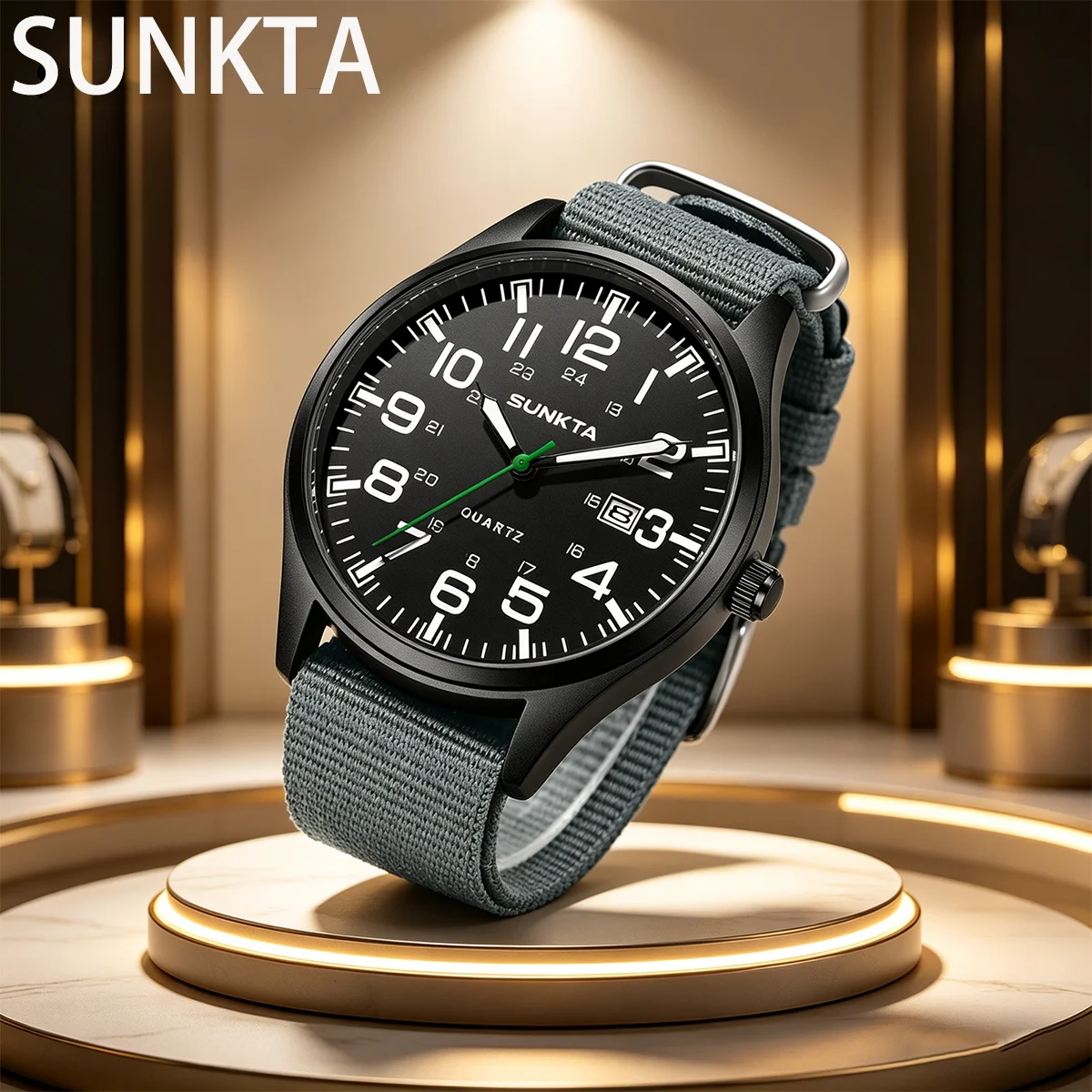 

SUNKTA Men's Luxury Watch Fashion Casual Quartz Wristwatches Luminous Waterproof Nylon Sport Watches Men Gifts Relogio Masculino