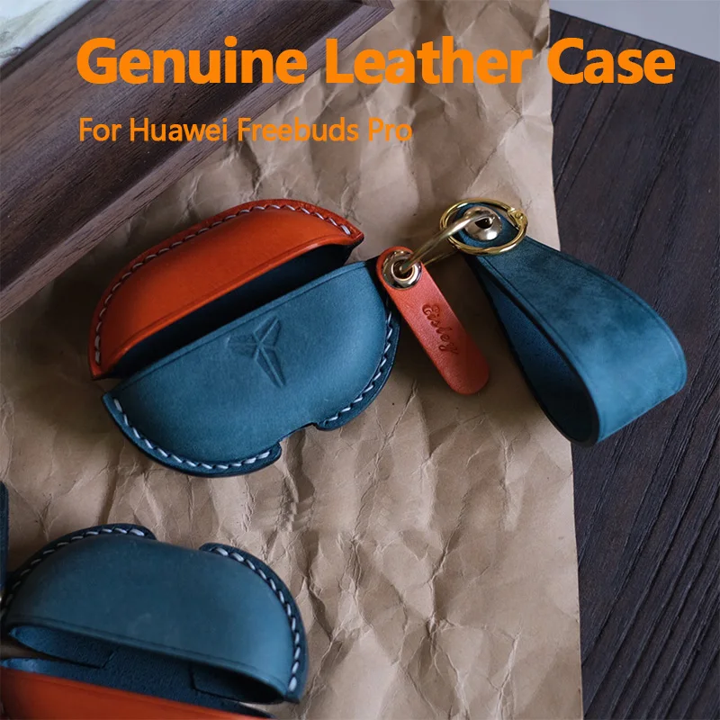 

Genuine Leather For Huawei FreeBuds Pro 3 2+ Pro 2 Case Luxury Real Leather Custom Made Handmade Cover Bluetooth Earphone Cases