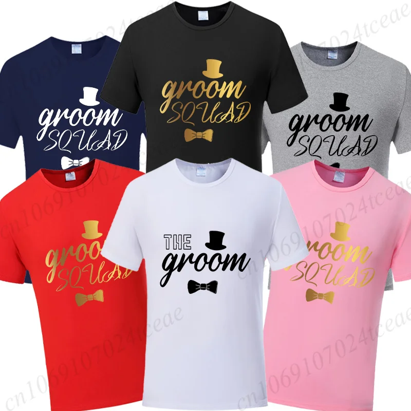 Funny Groom Squad Bachelor Party Men’s T-Shirt, Team Groom Wedding Hat Graphic Tee, Stag Party Clothing for Groomsmen Best Man