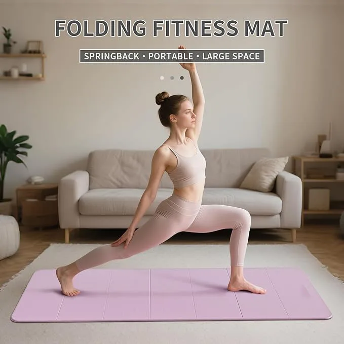 

Foldable Fitness Mat Thick Folding Exercise Mat, Easy to Store for Yoga, Pilates, Home Workouts, and Floor Exercises