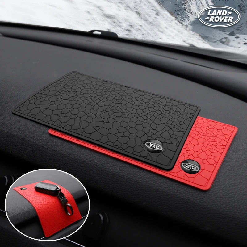 Car PVC Non-Slip Mat Dashboard Phone Anti Slip Pad For Land Rover Range Discovery Defender Freelander Lr3 Evoque SV Vogue Emblem