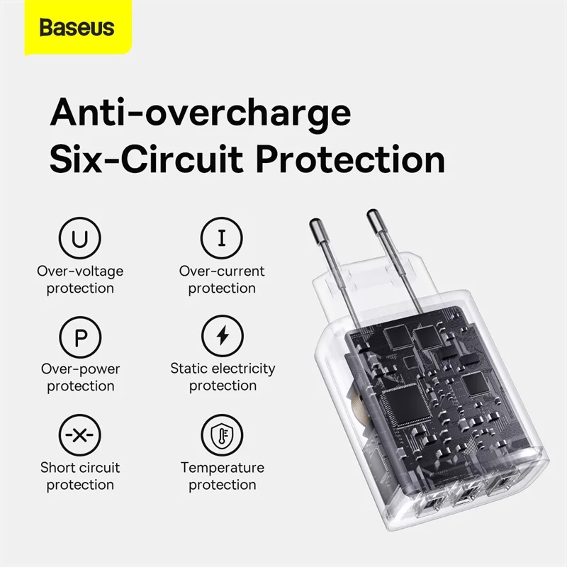 Baseus 17W USB 충전기 3 USB 빠른 충전 휴대 전화 충전기 아이폰 Xiaomi 휴대용 여러 포트 벽 충전 어댑터