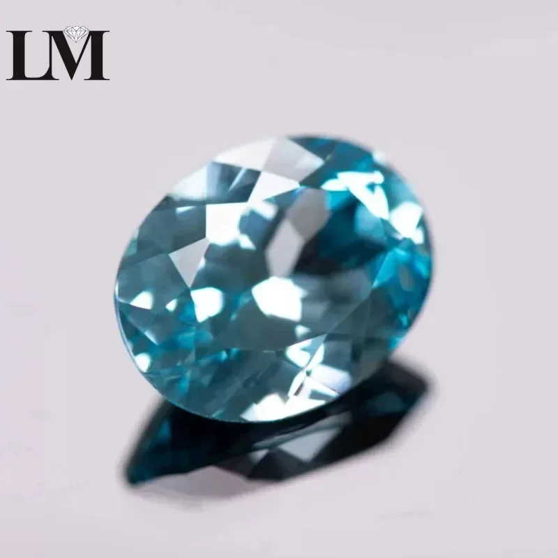 Lab Grown Sapphire Aquamarine Color Oval Cut Top Quality Charm Gemstones For DIY Jewelry Making Rings Selectable AGL Certificate
