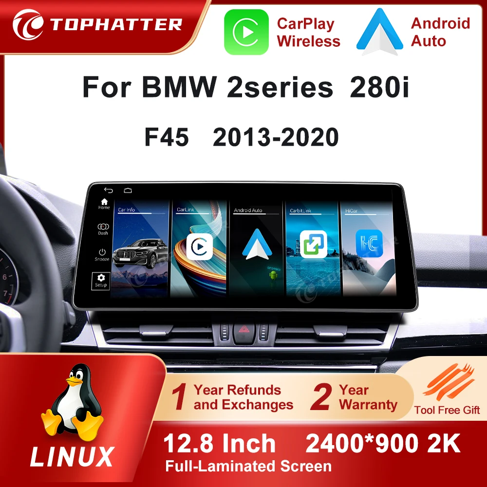 

CarPlay For BMW 2series 280i F45 2013-2020 12.8in 2K Screen Car Radio LInux Multimedia Player Navi Head Unit 360