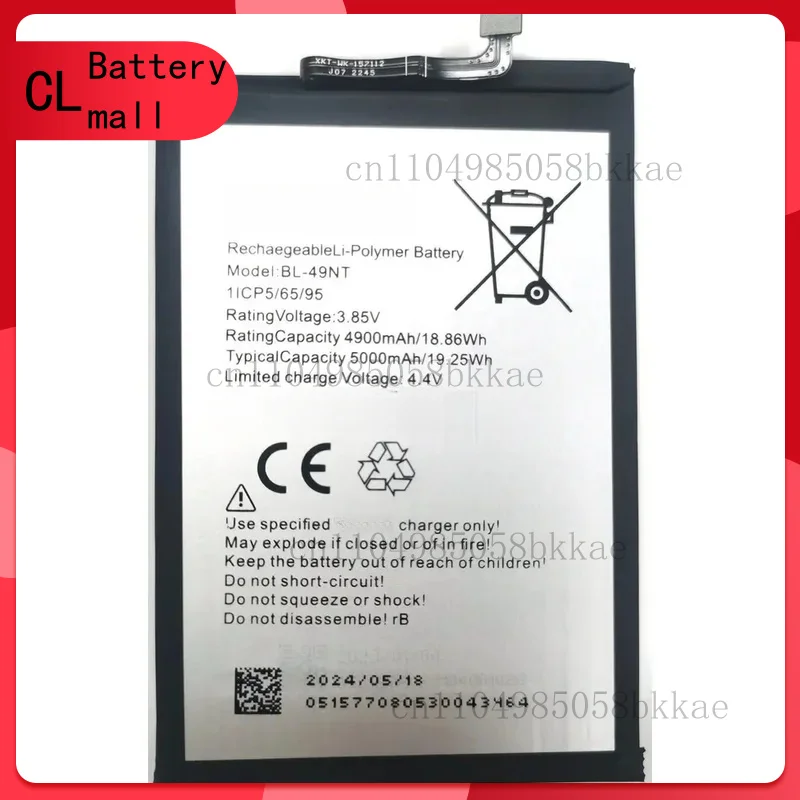 

2024 for TECNO BL-49NT Replacement Phone Battery 1ICP5/65/95 New