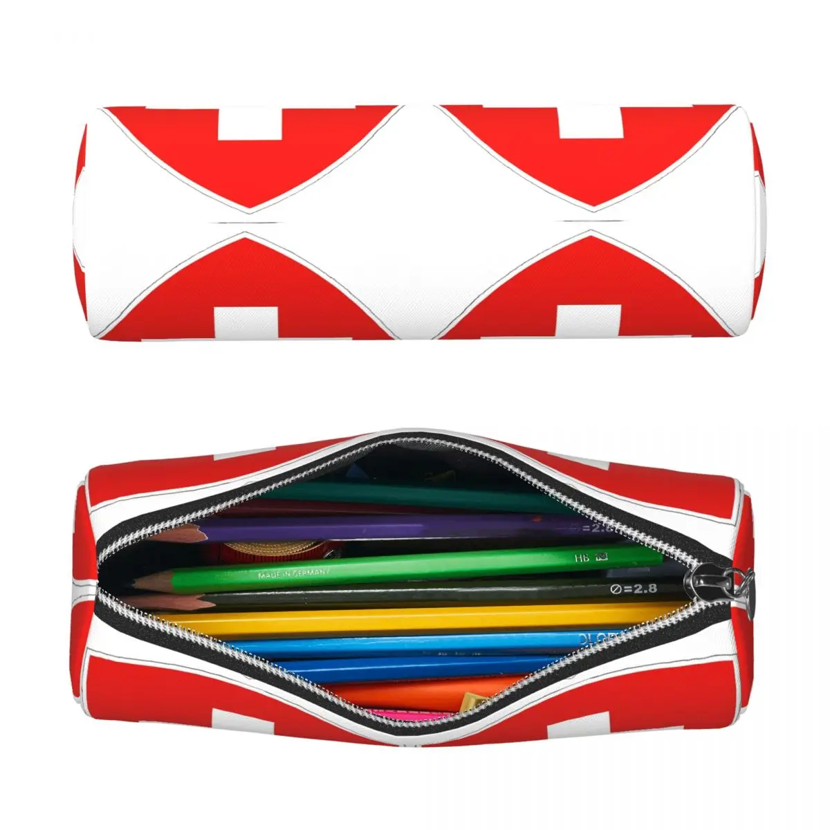 Coat Of Arms Of Switzerland Flag Pencil Case for Studen School Cylinder Pen Box Pencil Bag Pen Holder