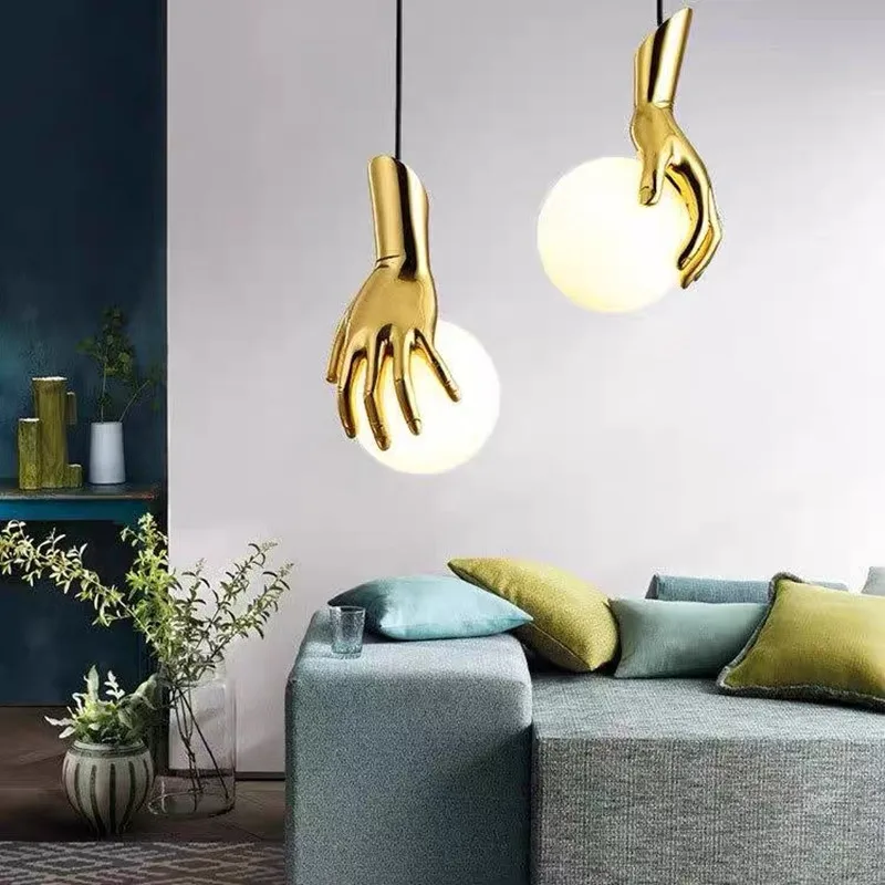Modern Creative Hand-palm Chandelier For Living Room Clothing Store Bar Showroom Pendant Lamp Bedroom Bedaide Corridor Wall Lamp