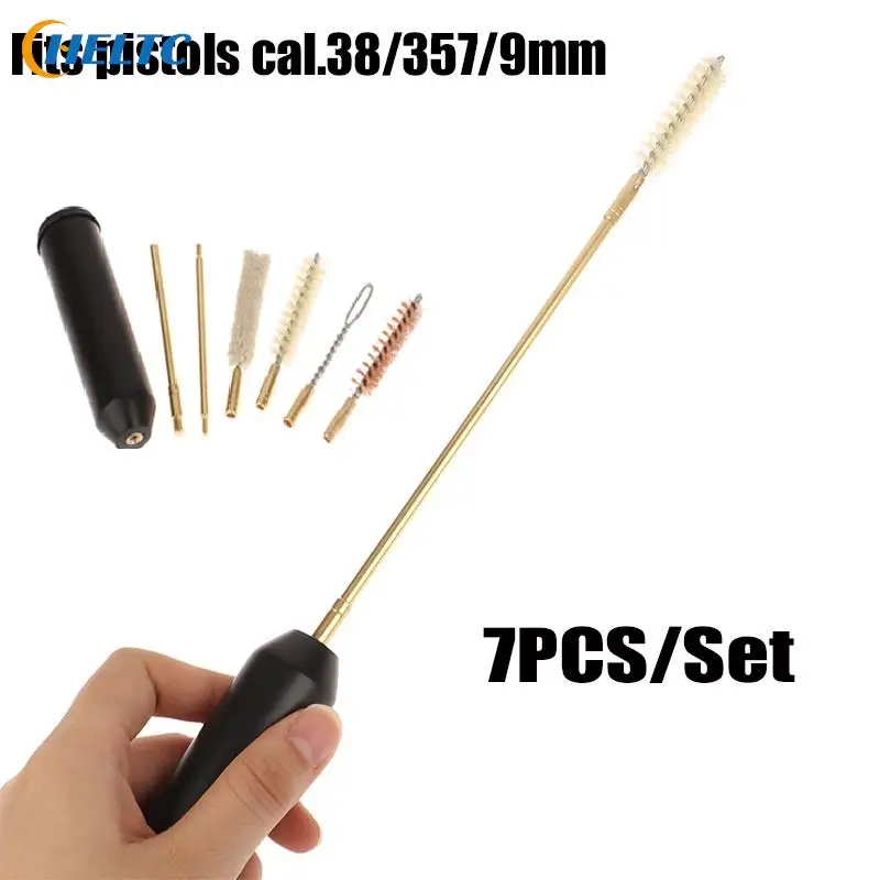 

7Pcs/Set For Pistols Cal.38/357/9MM Outdoor Gun Cleaning Tools Nylon Hand Gun Rod Brush Pocket Size Pistol Cleaning Kit