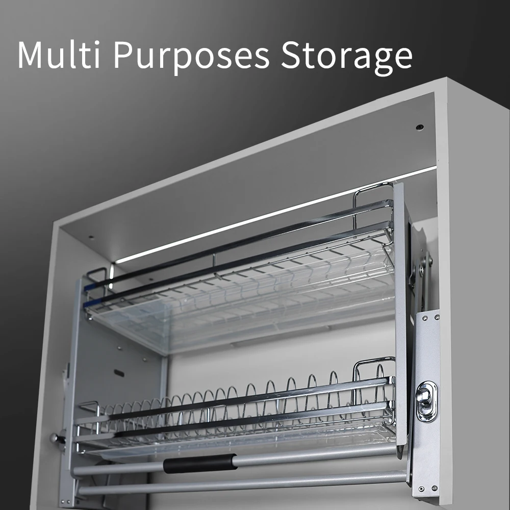 Cesta de cozinha pull down organizador utensílios de cozinha suporte de armazenamento cesta de lavanderia grande cesta de armazenamento de cozinha casa