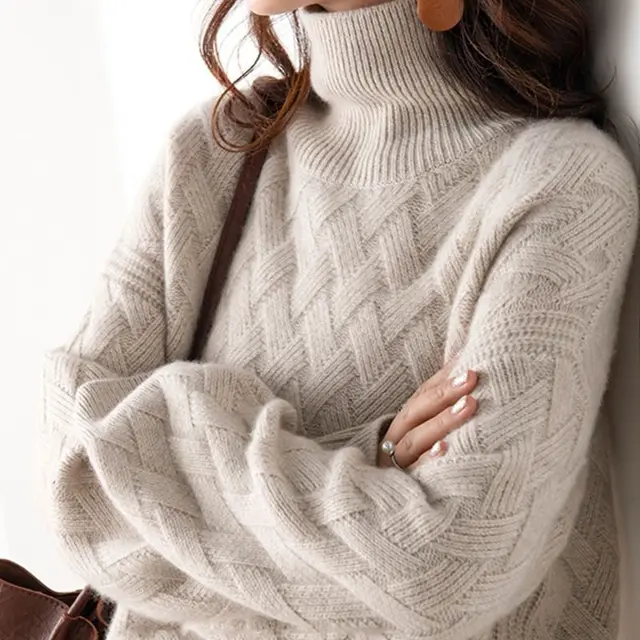 2024 Nowy luźny sweter damski Zimowy Casual Chic Cashmere Oversize Gruby sweter Pullovers Pullover Kobieta z długim rękawem S-3XL