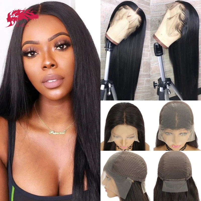 

Ali Queen Brazilian Human Hair Straight Lace Front Wigs For Women 4X4 Lace Closure Wig With Baby Hair 13x4/13X6 Wigs Remy Hair