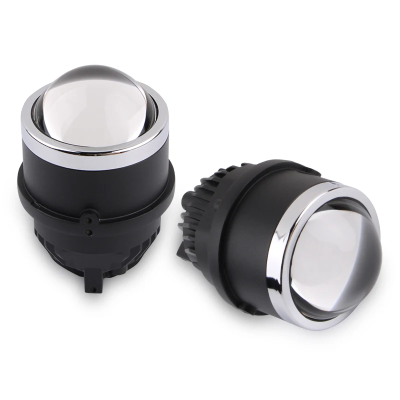 Universal Car Bi-Led Fog Lamp Headlights Yellow Light 3000K 65W IP68 Waterproof Led Projector Fog Light Lens