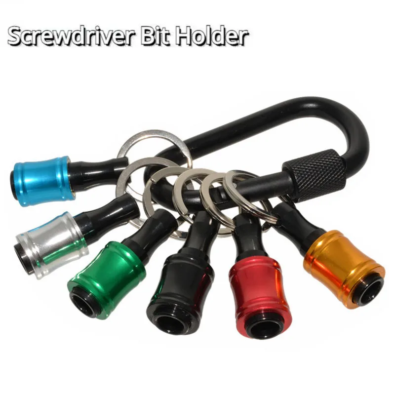 6 Stks/set 1/4 "Zeskant Schroevendraaier Bit Houder Verlengstang Sleutelhanger Adapter Snel Veranderen Draagbare Handboor Houder