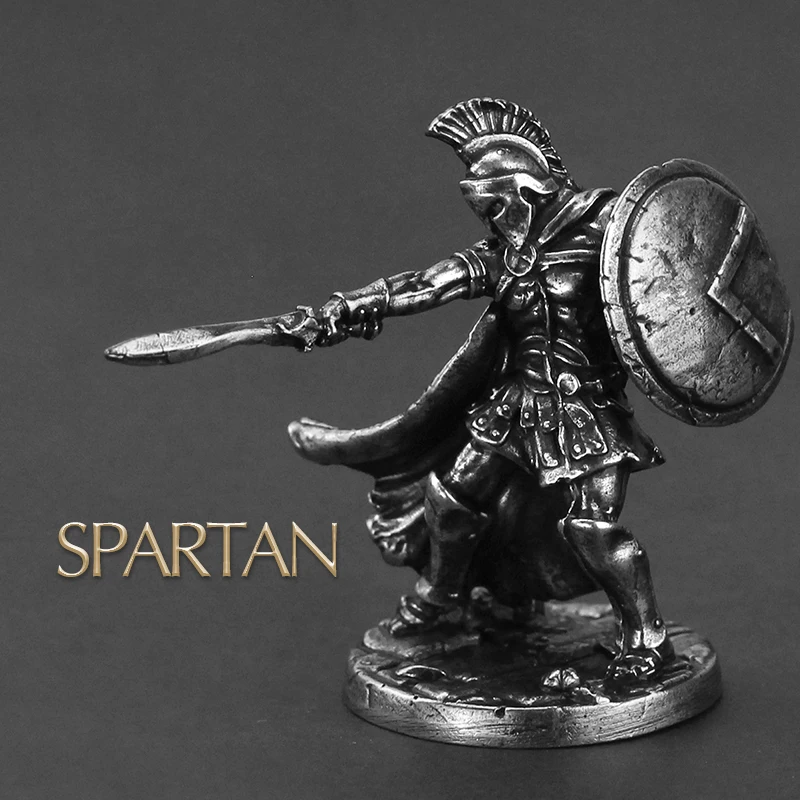 1pcs Ancient Spartan Rome Soliders Figurines Miniatures Vintage Metal Soldiers Model Statue Desktop Ornament Gifts for Men