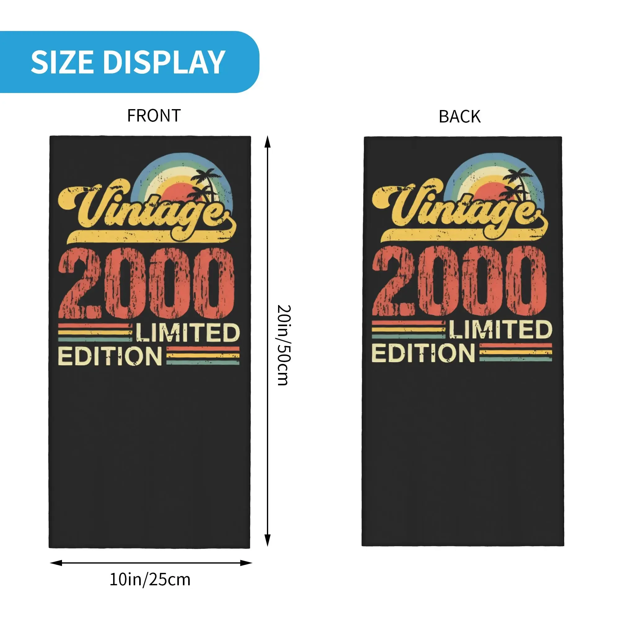 New Unique Birthday Vintage 2000 Bandana Neck Cover Balaclavas Magic Scarf Printed Limited Edition Headband Multi-use Outdoor Ad