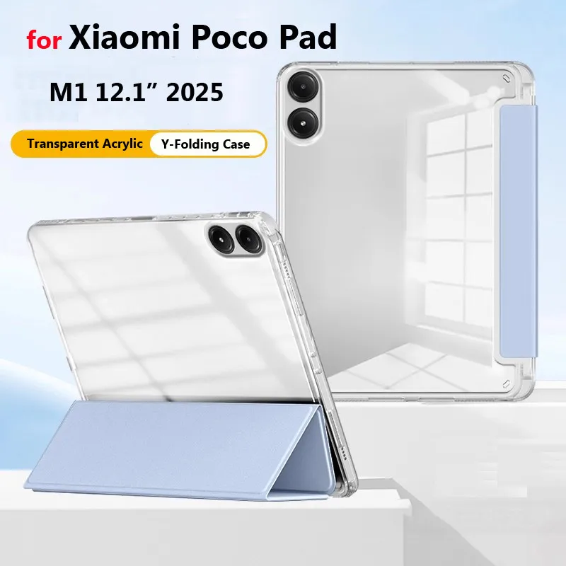 

Case for Xiaomi Poco Pad M1 2025 12.1" Poco Pad X1 11.2" for Redmi Pad 2 Pro 12.1 Inch 2025 Tri-Folding Stand Cover Tablet Case