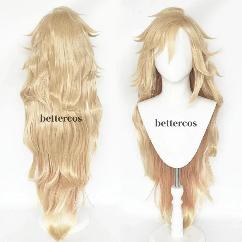 Douma Cosplay perruque longue Blonde dégradé résistant à la chaleur perruque de cheveux synthétiques + bonnet de perruque