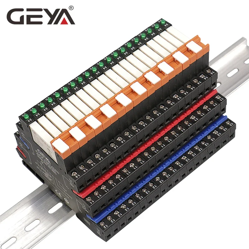 Módulo de relé delgado de Riel Din, HF-41F de potencia de montaje PCB integrado con soporte de relé de 12V, 24V, 48V, 110V, 230V, toma de relé de