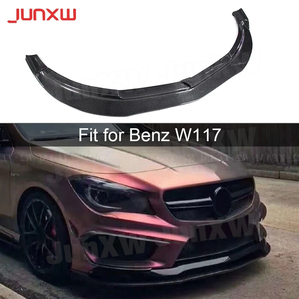 

For W117 CLA Class Car Racing Carbon Fiber Front Bumper Lip Spoiler for Mercedes Benz CLA200 CLA250 CLA45 AMG 2013 up