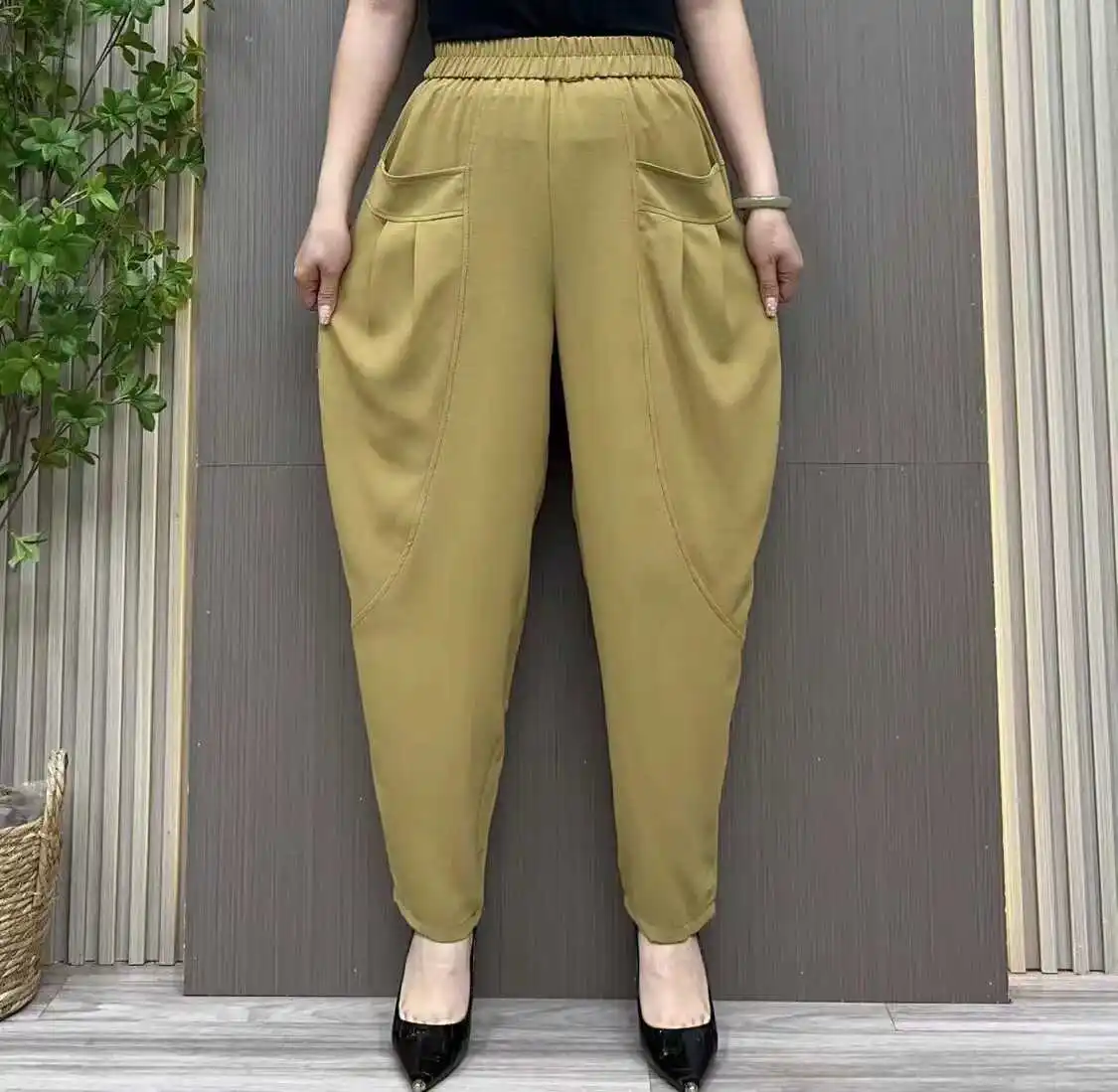 

Faionable Harlan Pants Women's Loose Casual Trousers Mommy Sle Ethnic Trendy Slimming Versatile Spring Summer New Arrival