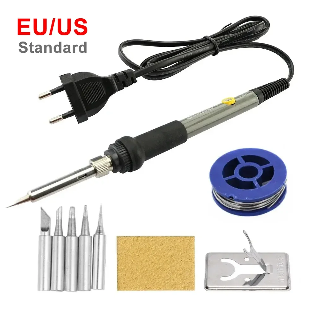 60W Adjustable Temperature Electric Soldering Iron  Welding Iron Rework Station Heat Pen Tips DIY Repair Tool