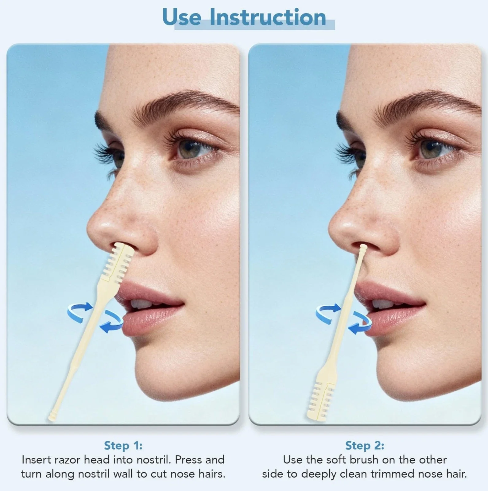 1/5/10Pcs 2-In-1 Nasal Hair Cutter for Women Men, 2025 New 360° Rotating Nose Trimmer Remo