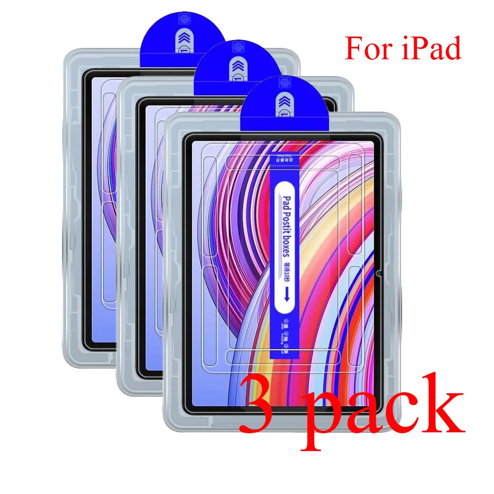 

3 шт., защитная пленка из закаленного стекла без пыли для iPad Air 13 11 Pro M2 M3 13 11 12,9 дюймов Apple iPad Mini One Click, полное покрытие