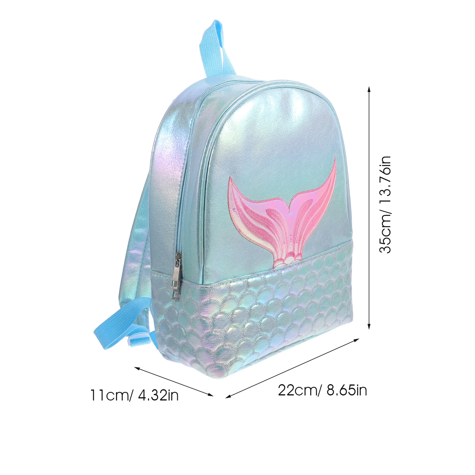 حقيبة ظهر مدرسية بحورية البحر بالليزر بسعة كبيرة وحزام كتف قابل للتعديل للسفر والمشي لمسافات طويلة في الهواء الطلق للفتيات المراهقات