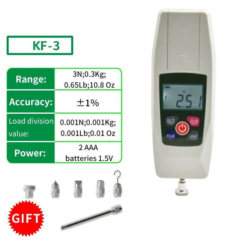 KF-3  Digital Force Gauge Push Pull Force Gauge  Digital Dynamometer N,KG,LB,OZ