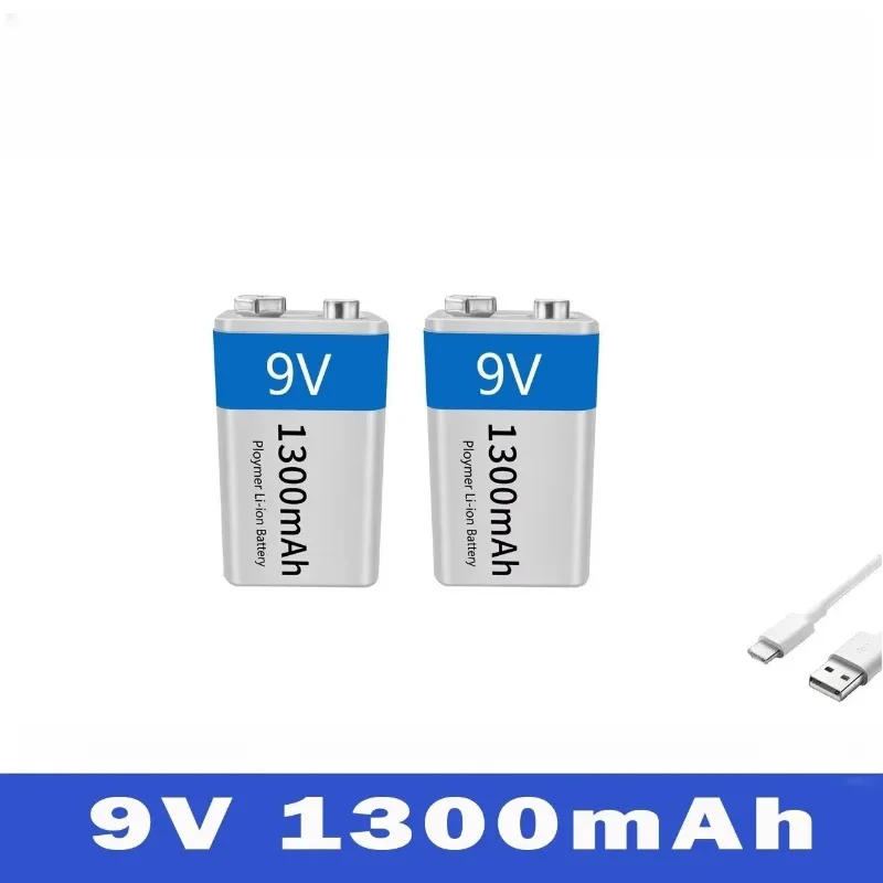 9 فولت 1300 مللي أمبير بطارية ليثيوم أيون قابلة للشحن مايكرو USB بطاريات 9 فولت ليثيوم لعبة ميكروفون متعدد التحكم عن بعد KTV استخدام