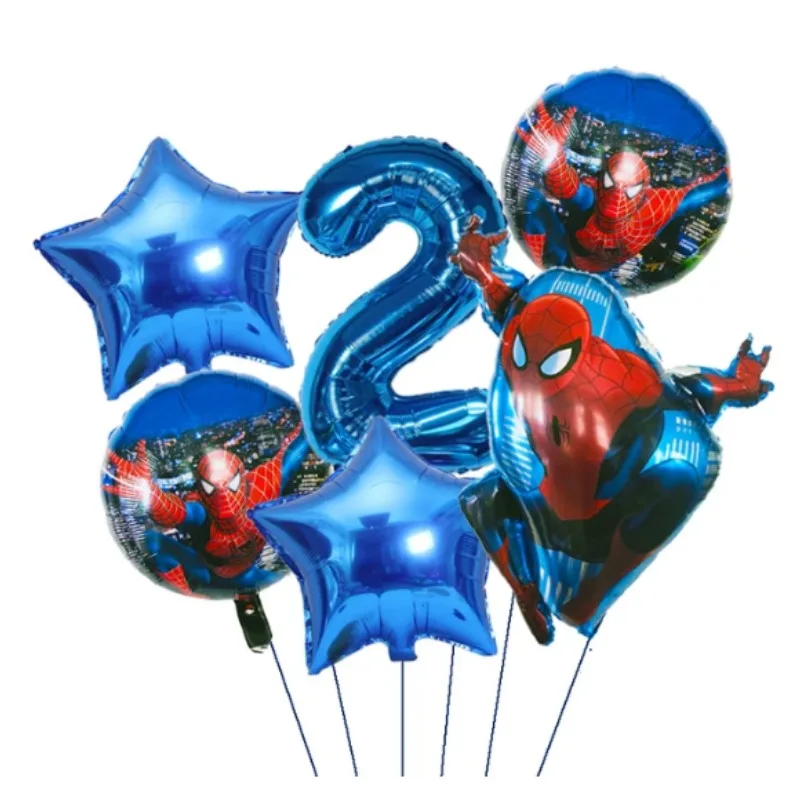 Marvel Children's Birthday Party Decoration Avengers Super Hero Spider Man Aluminum Balloon Set