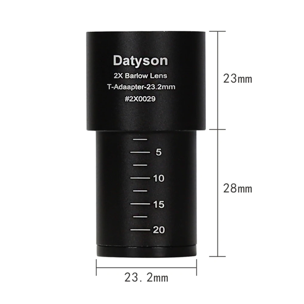 Datyson 2X Barlow Lens Only for 23.2mm Mount Port Biological Microscope