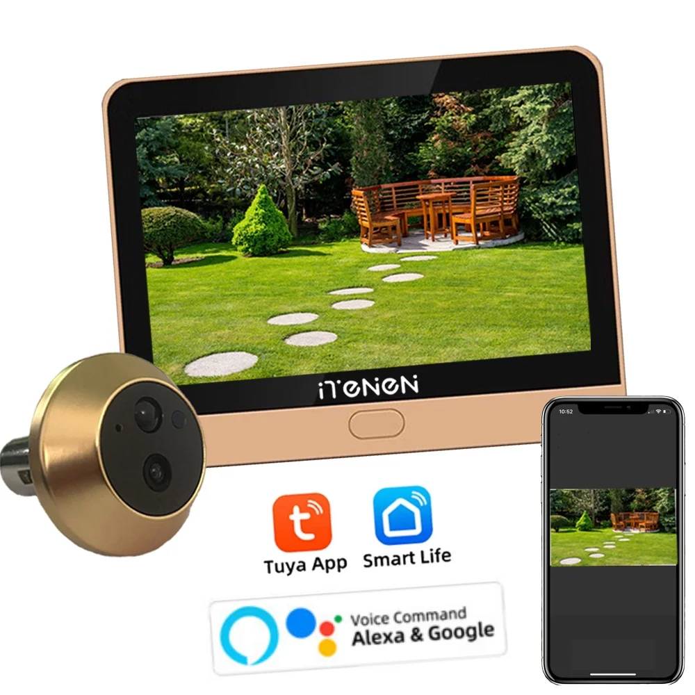 Smart Life Security Home Digitale Türspion mit Kamera 1080P 2,4G Wifi Einweg-Audio-Türspion