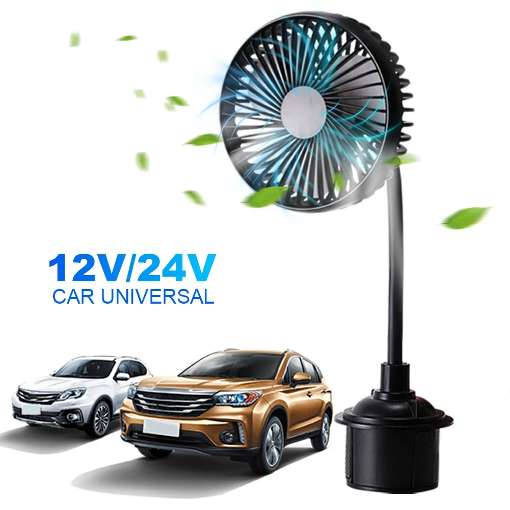 USB 3 Speed Auto Cooler Fan Powerful Quiet Portable Car Cup Holder Fan for Car Van Truck SUV RV