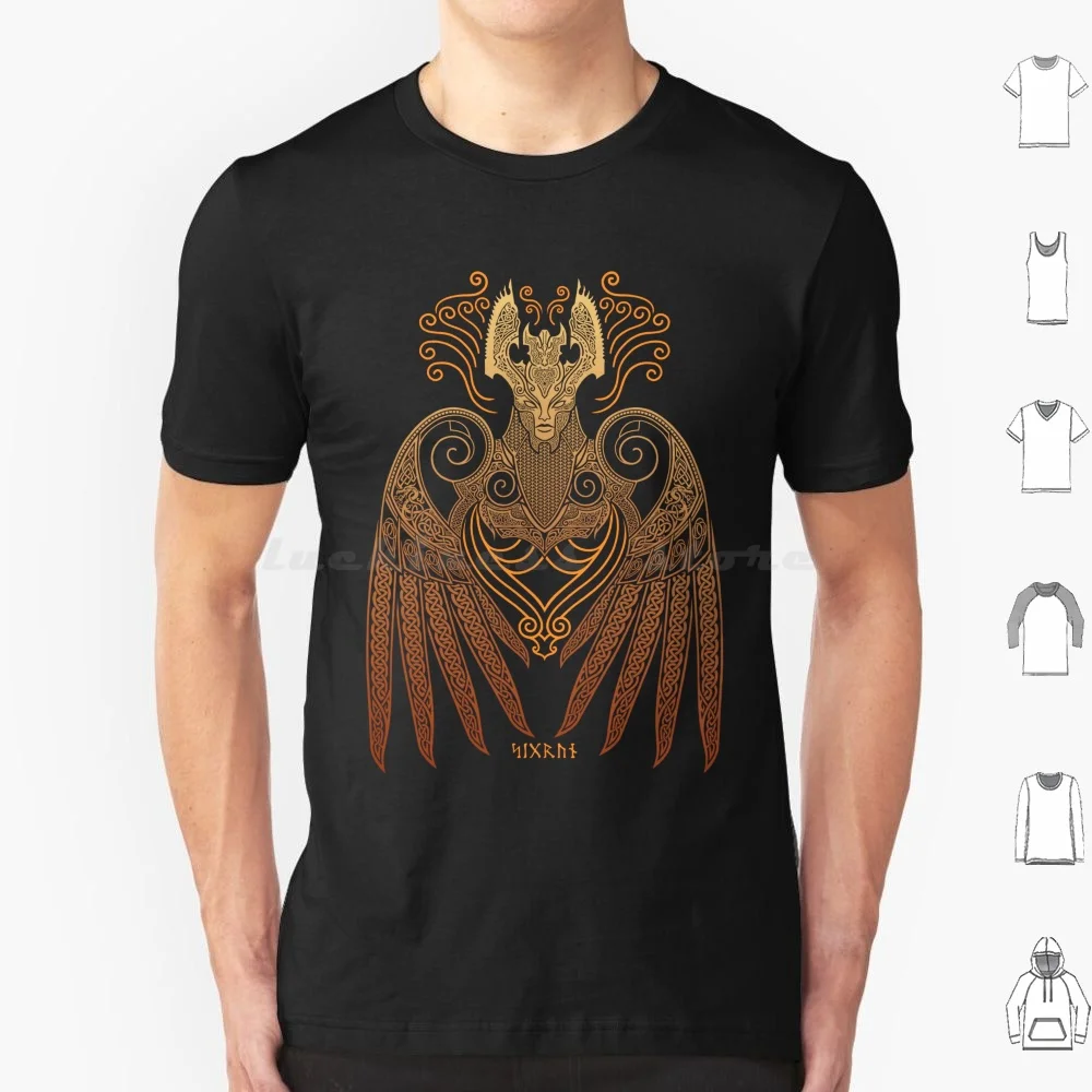 Sigrun T Shirt Big Size 100% Cotton Valkyrie God Nordic Norse Mythology Runes Odin Ornament Ragnarok Scandinavian Valhalla