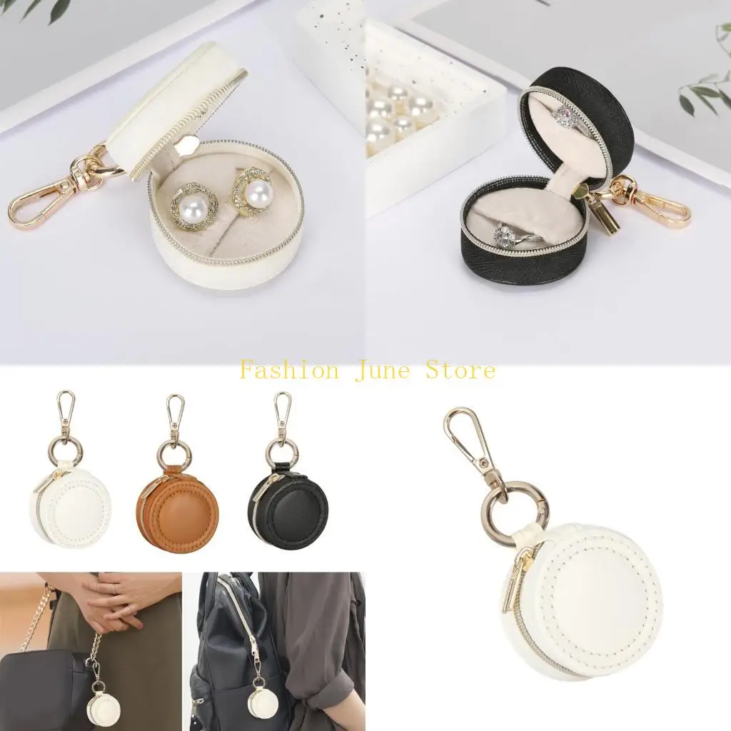 

N5KA Мини-футляр для ювелирных изделий Брелок с застежкой-молнией для колец Серьги Ожерелья