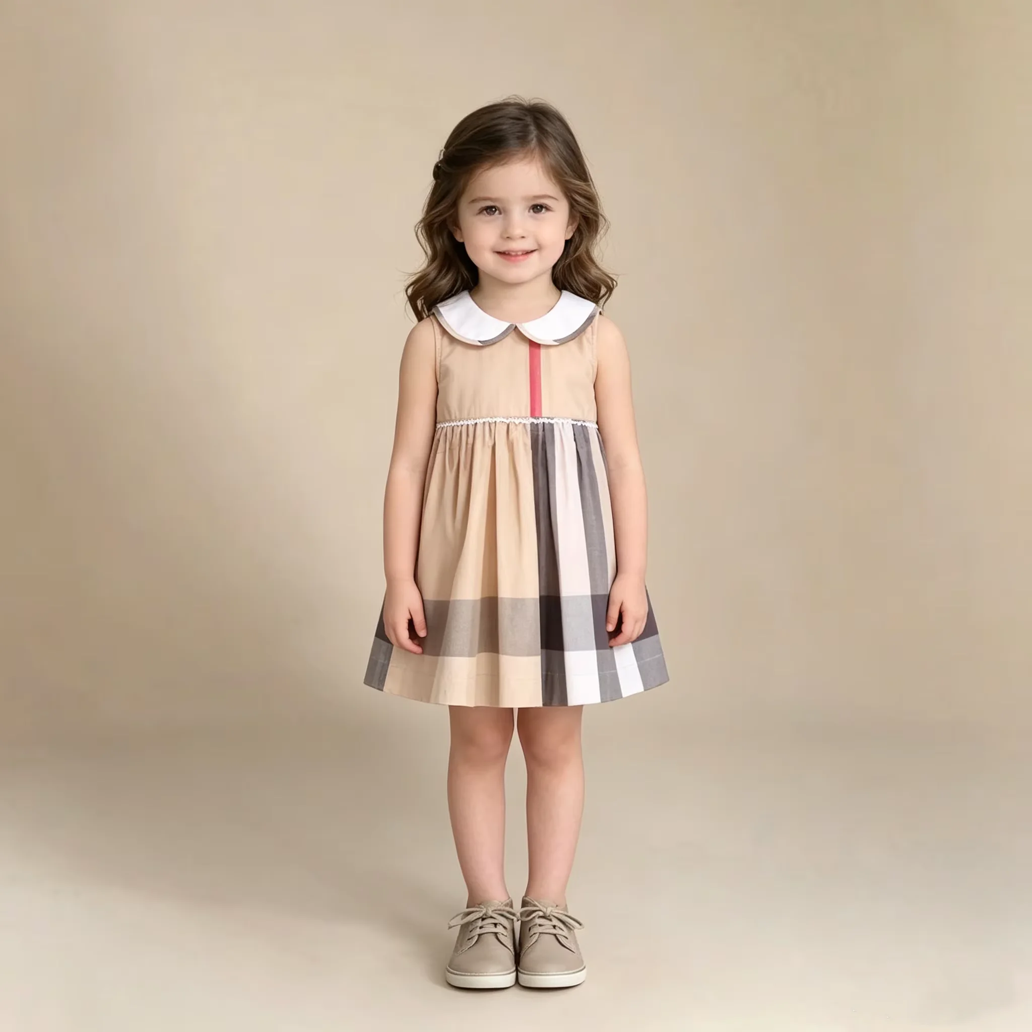 

Summer New striped plaid Kids Girls Vest Dresses Skirt Children's Dress Baby Cotton Princess Dresss Toddler Skirt Clothes