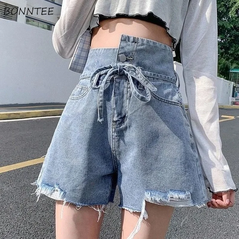 

Shorts Women Korean Style High Waist Button Pockets Prevalent All-match Solid Leisure Denim Ins S-5XL Feminine Summer Chic Newly