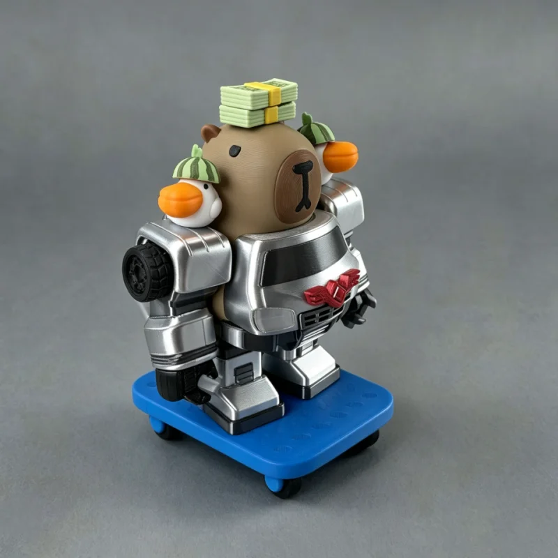 Capybara Robot Figure Magnetic Assembly 3D Printed Glow Desk Decor DIY Mecha Model Animal Collectible Home Display Gift