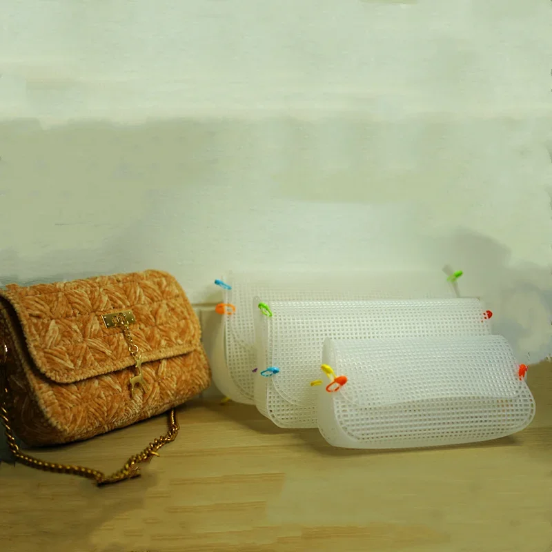 Auxiliary Embroidery Plastic Mesh Sheet Chenille Handcraft DIY Bag Accessories Easy Knit Helper Grid Creative Fashion Messenger