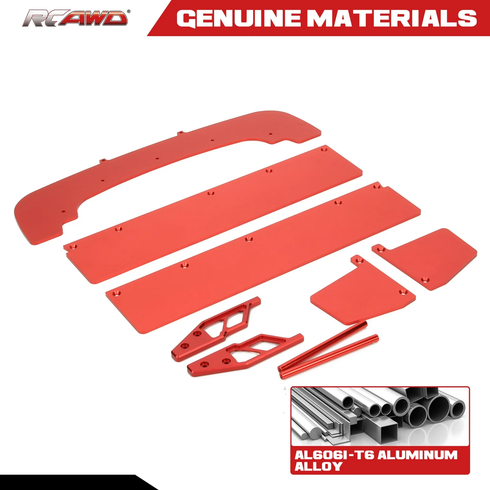 Alloy FRONT SPLITTER with Animal Bumper Guard and Side Skirt Set for Arrma 1-7 6s Infraction cars hopups upgrade parts