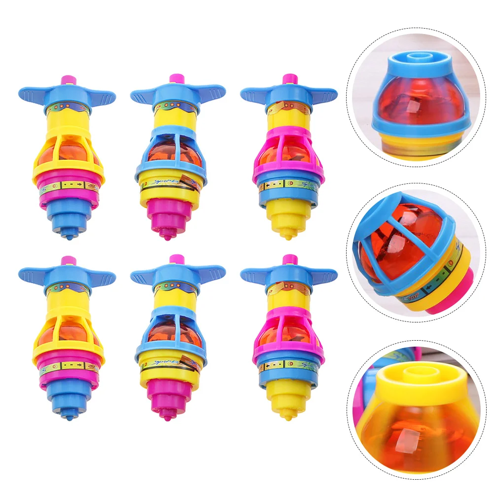 

6 шт. светящийся гироскоп, забавная вращающаяся детская пластиковая познавательная игрушка для координации рук и глаз, подарок, игрушка-гироскоп, детская игрушка