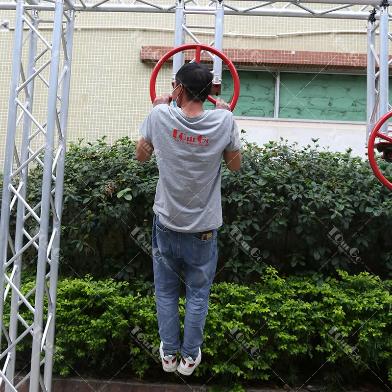 Rodas giratórias para ambientes internos e externos, obstáculos Ninja Warrior para adultos e crianças