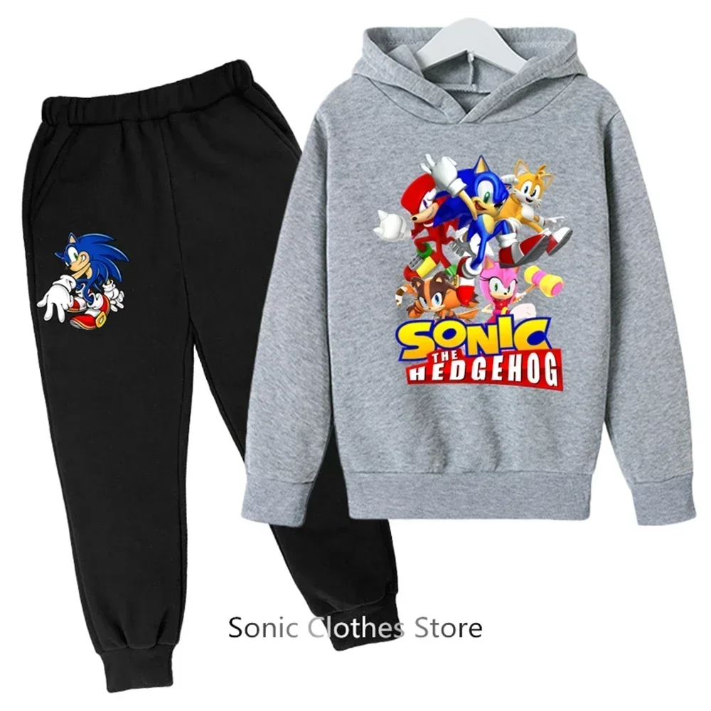 

Basketball Hoodie Sports Sonic- Hoodie Set Spring Autumn Children Tops+pants 2-piece Teen Cute 3-14y Boys Kids Girls